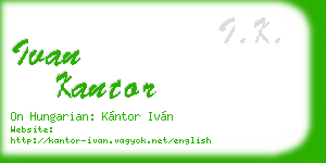 ivan kantor business card